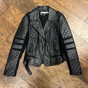 New Leather Jacket never warn , lamb leather mesh woman jacket